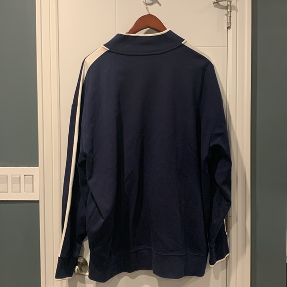 Polo Track Zip Up Sweater 2XB Navy with White Arm Stripe - Picture 3 of 8
